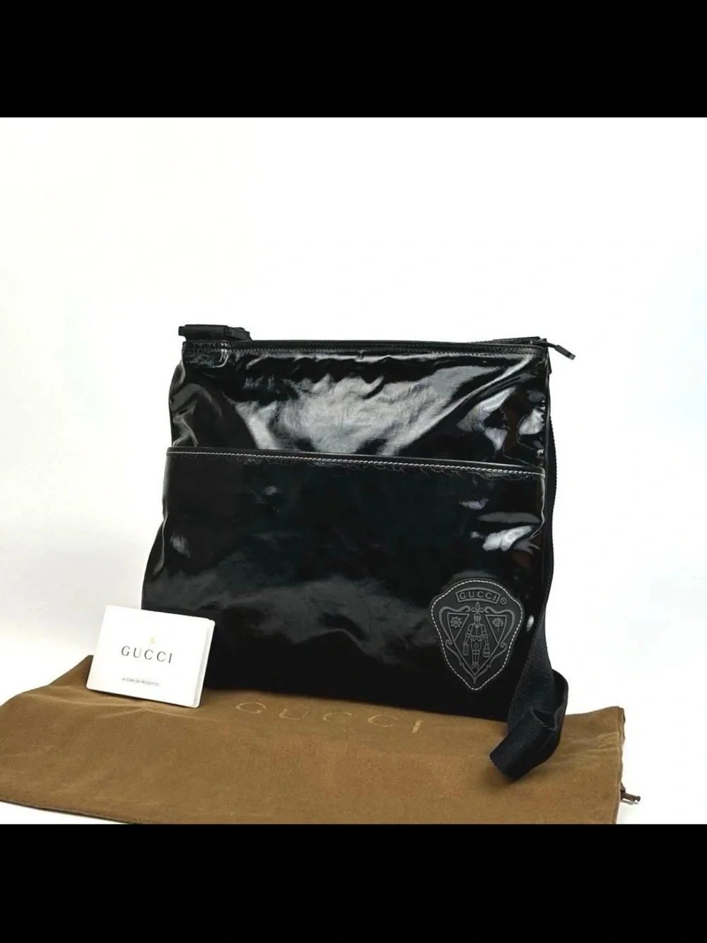 Gucci Black Patent Leather Crossbody Bag